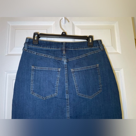 Bagatelle Collection Woman’s Denim Midi Slit Skirt Size 8 NEW Midnight Dark Wash - Picture 6 of 8